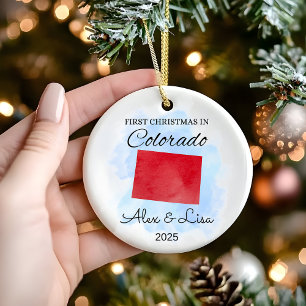 Décoration En Céramique Premier Noël dans l'Ornement de l'Etat du Colorado