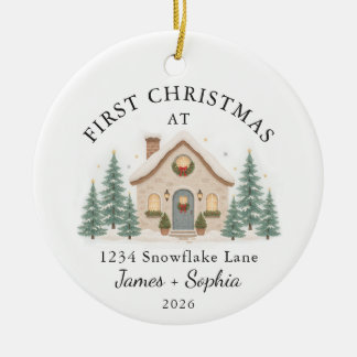 Décoration En Céramique Premier Noël dans une nouvelle maison aquarelle
