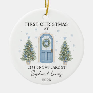 Décoration En Céramique Premier Noël dans une nouvelle maison porte aquare