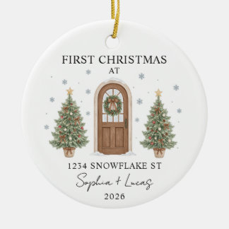 Décoration En Céramique Premier Noël dans une nouvelle maison porte aquare