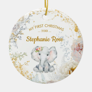 Décoration En Céramique Premier Noël de bébé éléphant