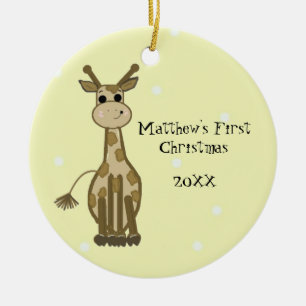 Décoration En Céramique Premier Noël de bébé girafe