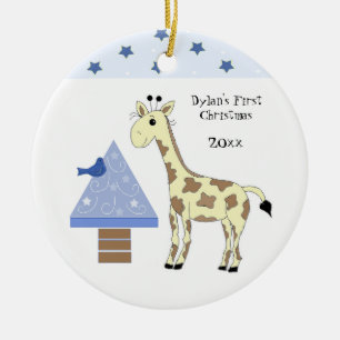 Décoration En Céramique Premier Noël de bébé girafe