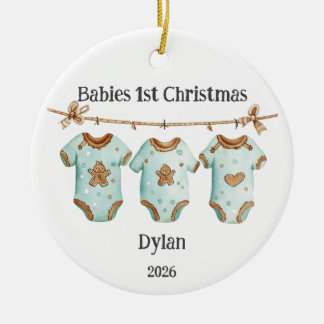 Décoration En Céramique Premier Noël de bébé personnalisable pour garçon