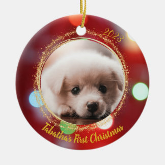 Décoration En Céramique Premier Noël de la chienne
