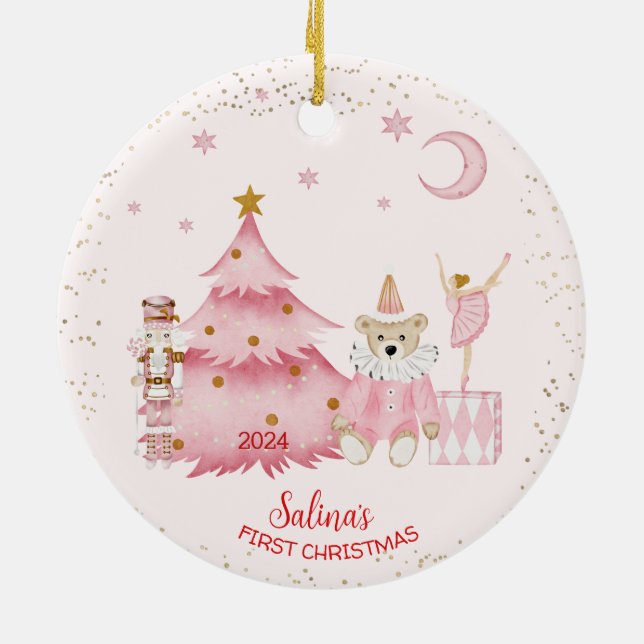Décoration En Céramique Premier Noël du bébé La Scène de Casse-Noisette ro (Dos)