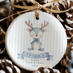 Décoration En Céramique Premier Noël du bébé Reindeer