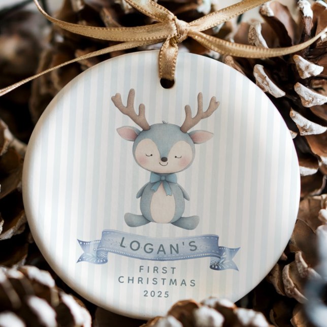 Décoration En Céramique Premier Noël du bébé Reindeer (Créateur téléchargé)