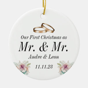 Décoration En Céramique Premier Noël en couple marié