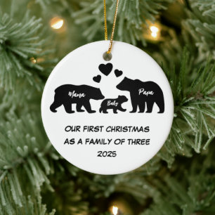 Décoration En Céramique Premier Noël En Famille De Trois