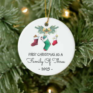 Décoration En Céramique Premier Noël En Famille De Trois 2025