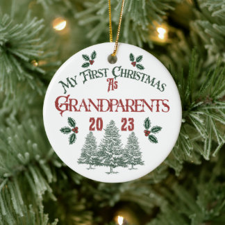 Décoration En Céramique Premier Noël en grand-parents