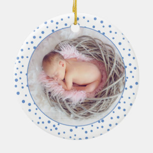 Décoration En Céramique Premier Noël en tant que grand-parents voiture ble