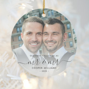 Décoration En Céramique Premier Noël en tant que M. et M. LGBTQ Keepsaké