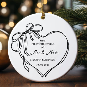 Décoration En Céramique Premier Noël en tant que Monsieur & Madame Ornamen