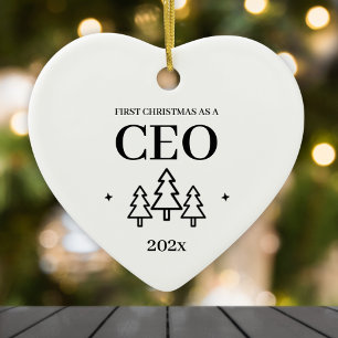 Décoration En Céramique Premier Noël En Tant Que PDG Entrepreneur