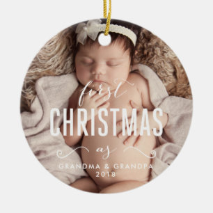 Décoration En Céramique Premier Noël en tant qu'ornement de grand-papa de