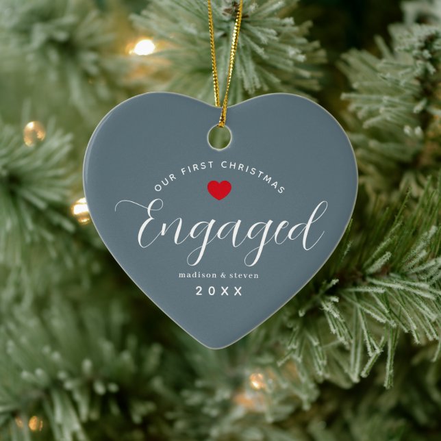 Décoration En Céramique Premier Noël Engagé Élégant Coeur Personnalisé (Arbre)