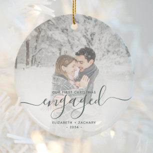 Décoration En Céramique Premier Noël Engagé Photo Green Script