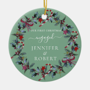 Décoration En Céramique Premier Noël Engagé Sage Green Wreath