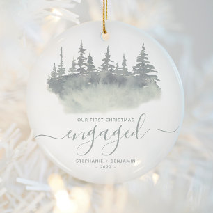Décoration En Céramique Premier Noël Engagé Woodland Sage Green Script