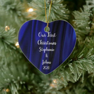 Décoration En Céramique Premier Noël ensemble Blue Satin Royal Trendy
