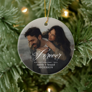 Décoration En Céramique Premier Noël Ensemble Double Face Photo de Couple