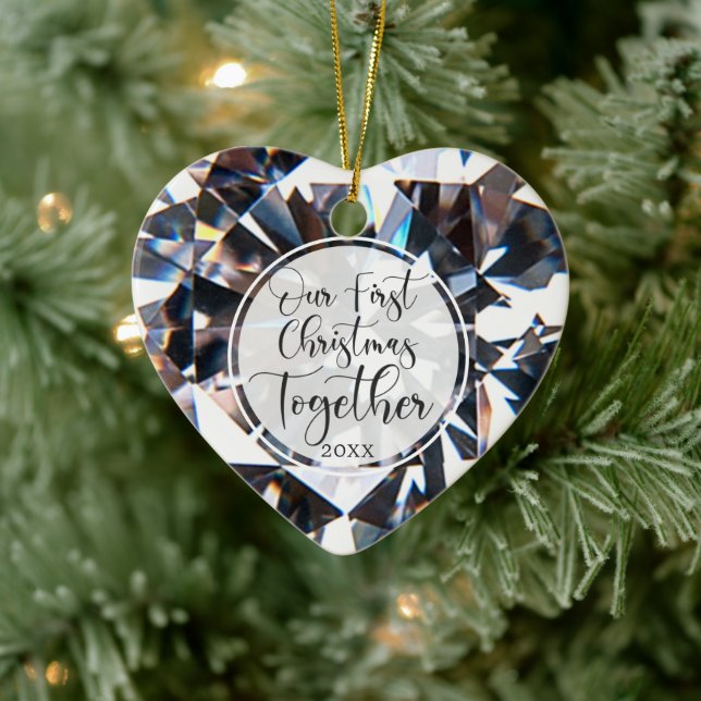 Décoration En Céramique Premier Noël Ensemble Photo Cristal Coeur (Arbre)