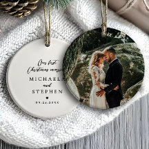 Premier Noël Marié Moderne Minimaliste Photo