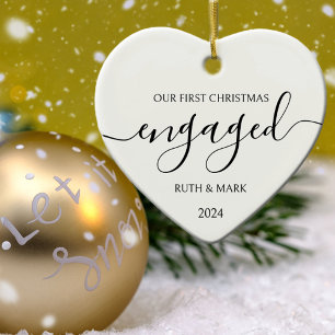 Décoration En Céramique Premier Noël minimaliste noir et blanc engagé