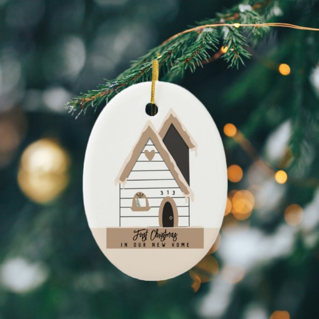 Décoration En Céramique Premier Noël Nouveau Accueil Personnalisé (Créateur téléchargé)