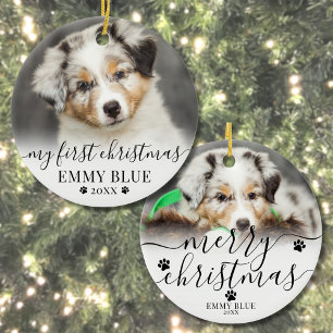 Décoration En Céramique Premier Noël personnalisé Chien Chien de Chien