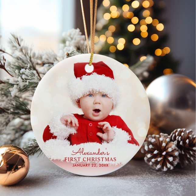 Décoration En Céramique Premier Noël personnalisé du bébé (Créateur téléchargé)