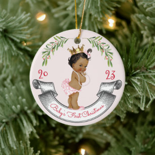 Décoration En Céramique Premier Noël Vintage de bébé rose rose rose rouge