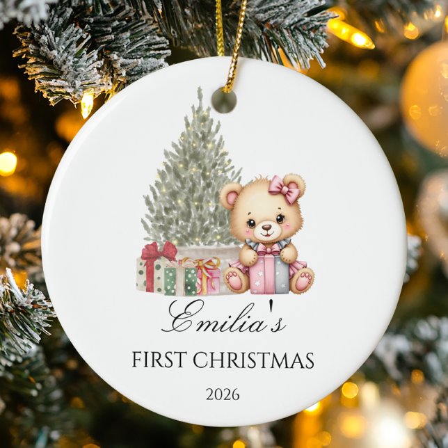 Décoration En Céramique Premier ours en peluche de Noël pour bébé personna (Créateur téléchargé)