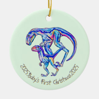 Décoration En Céramique Premier Velociraptor de Noël 2025 pour bébé
