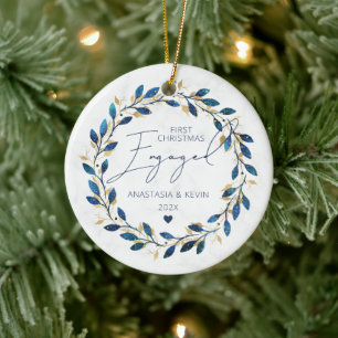 Décoration En Céramique Première cérémonie de Noël de la couronne bleue
