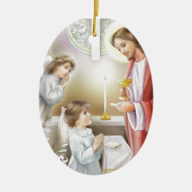 Décoration En Céramique Première fille de sainte communion (Devant)