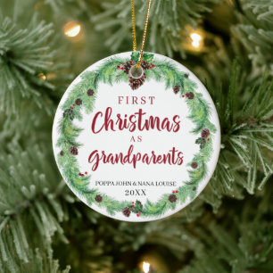 Décoration En Céramique PREMIÈRE NOËL Moderne EN TANT QUE GRAND-PARENTS Ph