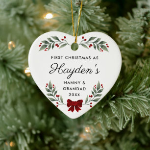 Décoration En Céramique Première nounou de Noël et grand-mère Keepsaké cad