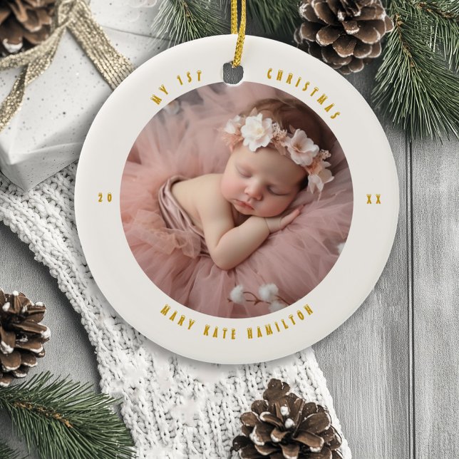 Décoration En Céramique Première photo de Noël du bébé (Créateur téléchargé)