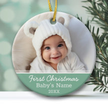 Première photo de Noël du bébé Monnaie verte minim