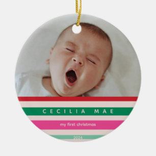 Décoration En Céramique Premières fêtes colorées de Noël pour bébé