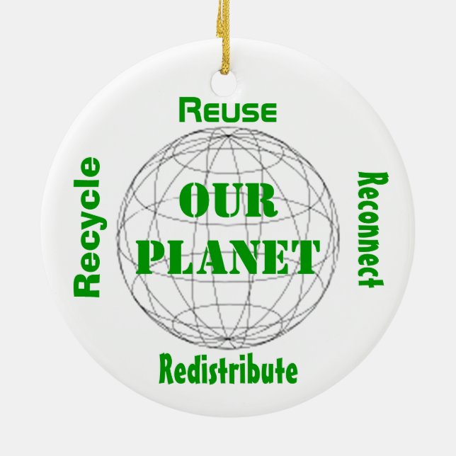 Décoration En Céramique Prenez soin de notre planète (Dos)