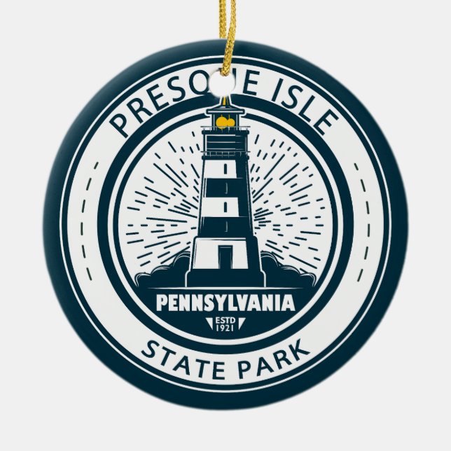 Décoration En Céramique Presque Isle State Park Pennsylvania Badge (Devant)