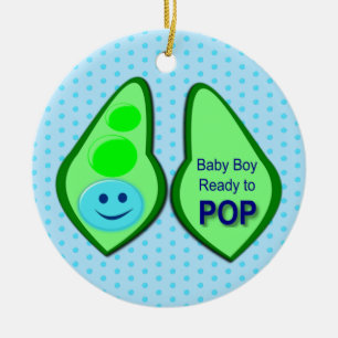 Décoration En Céramique Prêt pour la pop Baby Boy Pea Blue