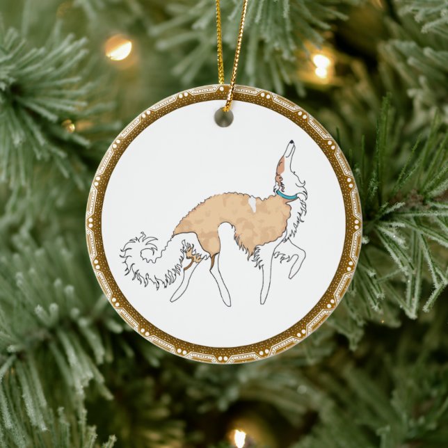 Décoration En Céramique Prêter l'ornement de Noël de Borzoi (Arbre)