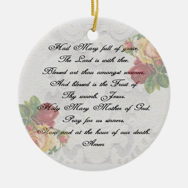 Décoration En Céramique Prière de Hail Mary (Devant)