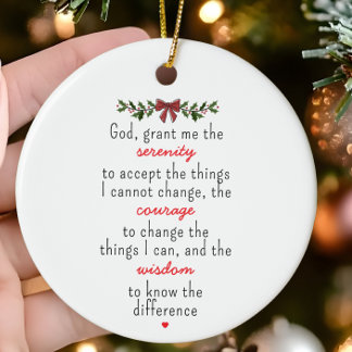 Décoration En Céramique Prière de sérénité Noël personnalisé