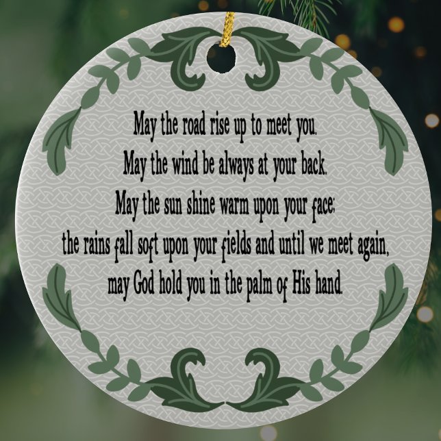 Décoration En Céramique Prière irlandaise Bénédiction de mémoire d'amour (Irish Blessing Keepsake Memory Ornament to remember someone special. Decoration for Christmas )